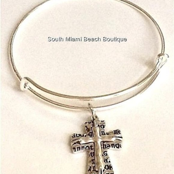 Serenity Prayer Charm Bracelet AA Al-Anon NA Addiction Recovery Silver Plated - Picture 2 of 9